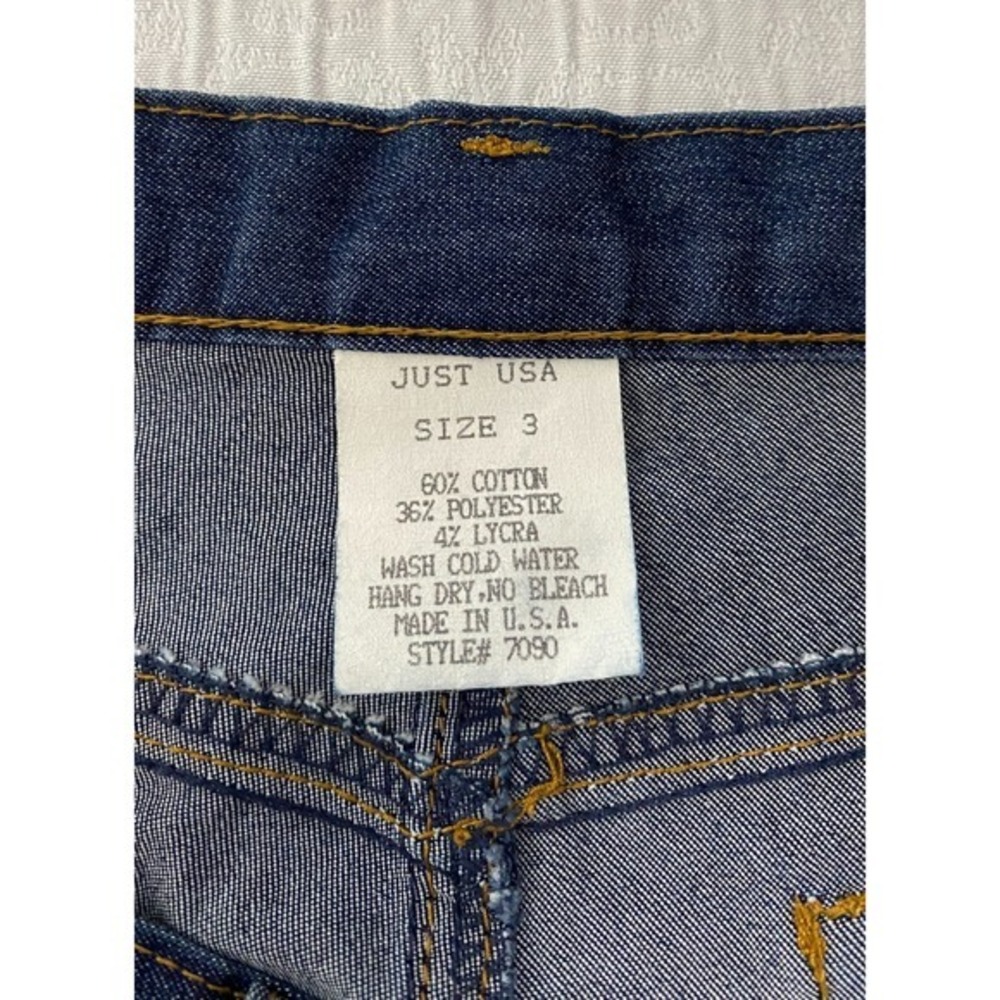 Just USA Jeans Size 3 Blue Flare Made In USA Dark Wash Mid Rise Denim Pants - Picture 5 of 9